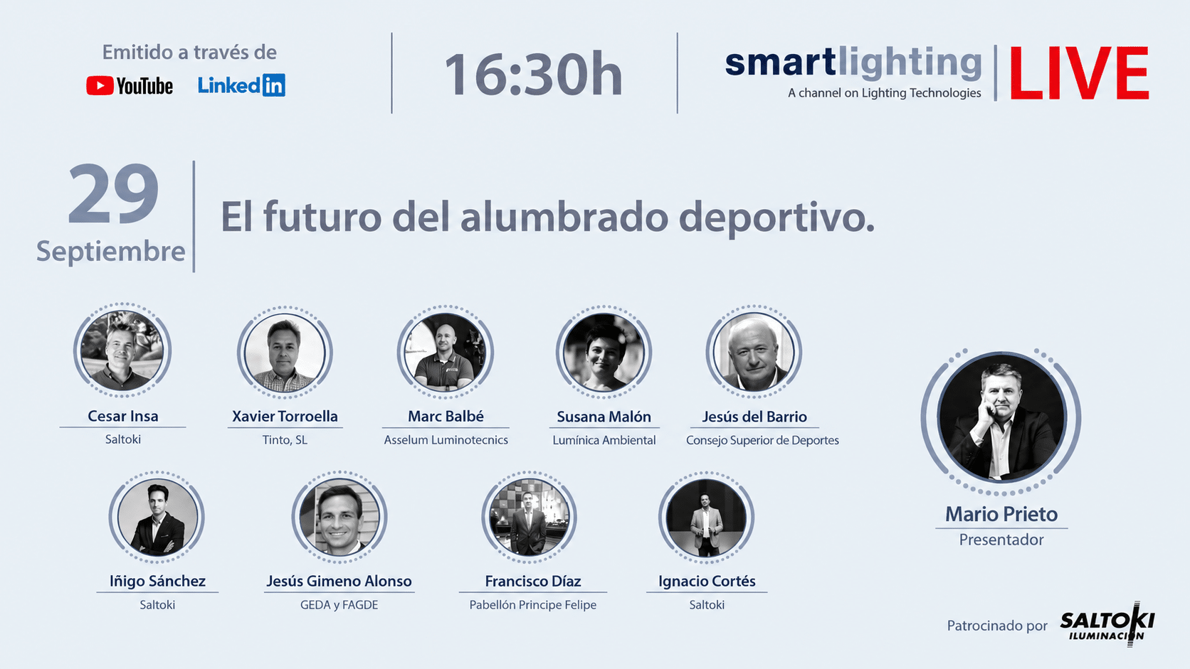 Cartel de webinar sobre iluminación deportiva